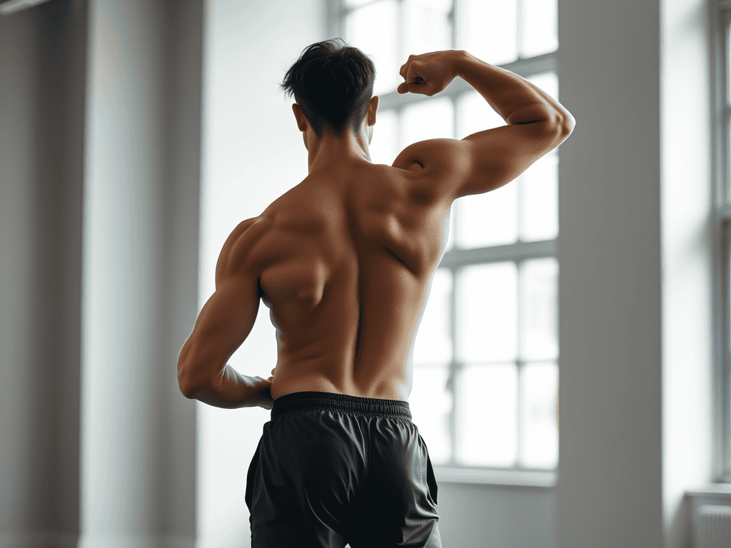 "A tall athlete performing a stretching routine, targeting the lower back or hips, with a focus on maintaining proper posture and form."